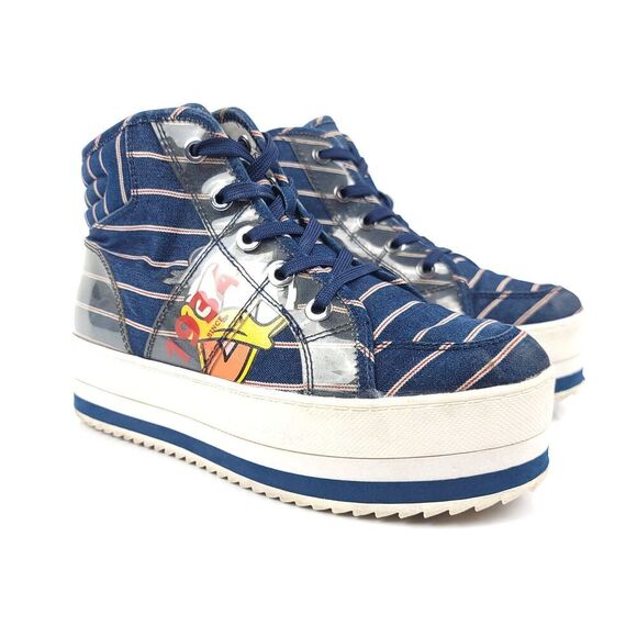 RARE Disney Call It Spring Donald Duck 1934 Sailor Vegan Platform Sneakers 9 Y2k - Picture 1 of 9